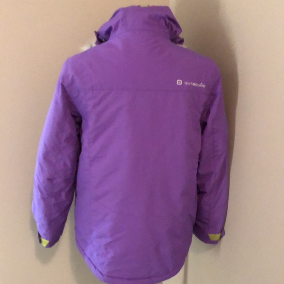 Outbound Ski Winter Hooded Jacket Purple with Green Size Large - Picture 4 of 10